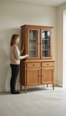 Arrange glass cabinets, new classic cupboard, sideboard cupboard, shelf, display cabinet.