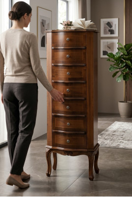 Chest of drawers with 6 drawers sideboard white console wood drawer cabinet cabinet