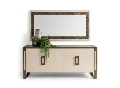 Noble design console wood mirror sideboard dresser cabinet 2-piece console table