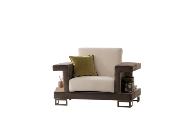 Armchair Design Chair Upholstered Club Relax New Textile Fabric Lounge TV 1 Seater