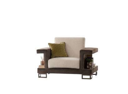 Armchair Design Chair Upholstered Club Relax New Textile Fabric Lounge TV 1 Seater