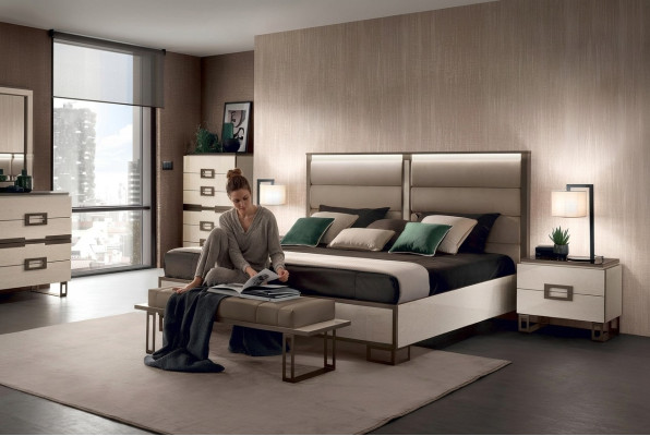 Bed 2x Nightstand 3-piece Bedroom Set Design Modern Luxury Beds Furniture New