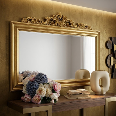 Classic Designer Real Wood Frame XXL Mirror 184x117 Mirror - Model BV