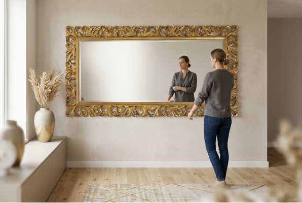 Italian Classical Designer Mirror Furniture Wall Mirror Wood - Model 1576
