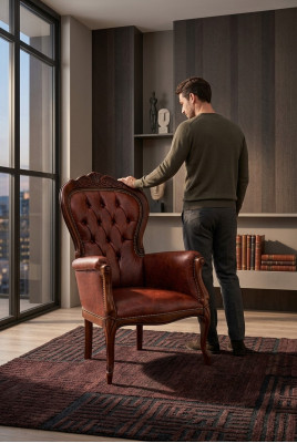Armchair Designer Chair Upholstered Relax Fabric Textile Lounge Club Single Furniture New