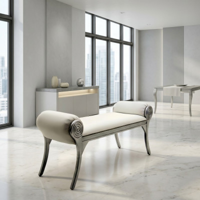 Seat stool ottoman textile seat new footstool round stool upholstered stool