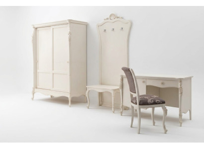 Classic Bedroom Complete Set Stool Desk Wardrobe 5-piece.