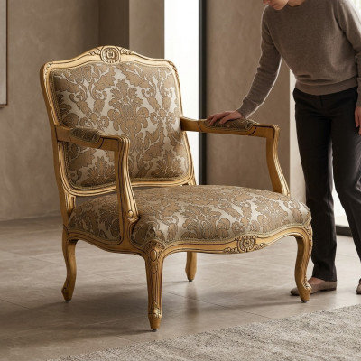 Classic Furniture Luxury 1-Seater Sofa New Armchair Sofas Couch Classic Textile