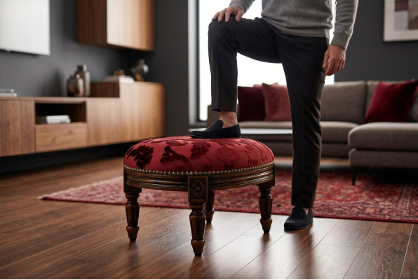 Luxurious designer upholstered stool: Multifunctional ottoman in exquisite style