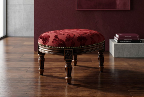 Luxurious designer upholstered stool: Multifunctional ottoman in exquisite style