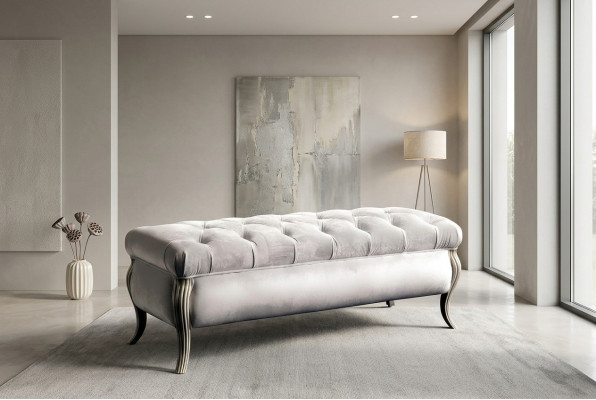 Chesterfield Design Ottoman Oval Pouf Footstool Furniture Upholstered Stool Seat Stool