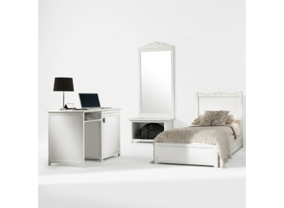 Bed, desk, bedroom design, hotel furnishing sets, 4-piece set mirror