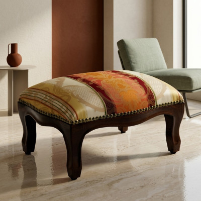Ottoman Seat Chaise Upholstered Pouf Benches Design Upholstered Stool Footstool
