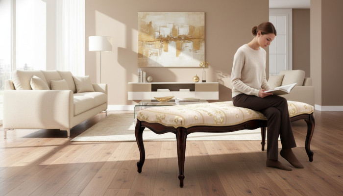 Footstool Ottoman Furniture Stool Pouf Chesterfield Upholstered Side Stool