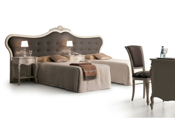 Hotel furnishings 2x beds design modern bedroom luxury furniture 2-piece set
