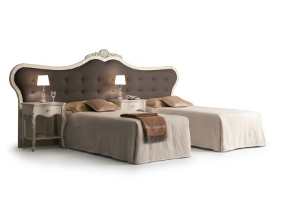 Hotel furnishings 2x beds + bedside table design modern luxury furniture 3-piece set