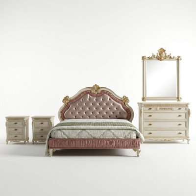 Design Bedroom 5-piece Complete Set Bed Nightstand Dresser Italian Sets