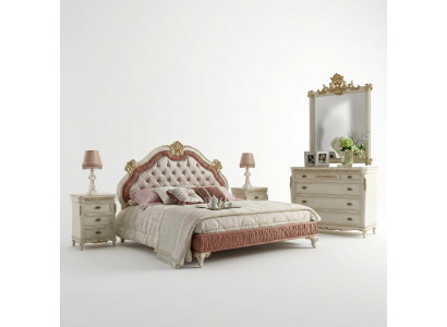 Bed Cushion Chesterfield Double Bed 180x200cm Wood Hotel Beds Bedroom