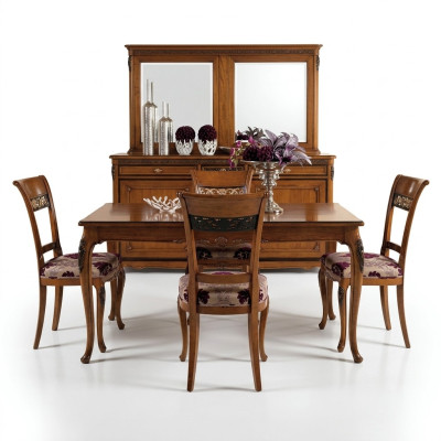 Dining chair room set seating suite 4x chairs classic upholstered design new wood