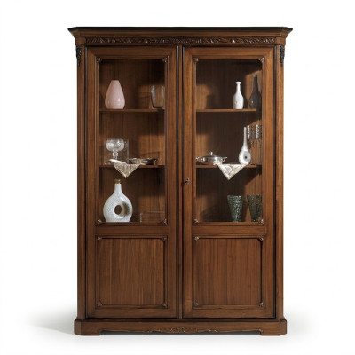 Showcase Wood Luxury Cabinets Classic Sideboard Design Furniture Italian Brown