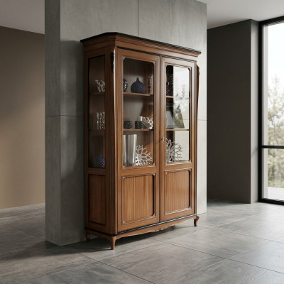 Furniture wood brown display cabinet chic display cabinet Italian furniture classic