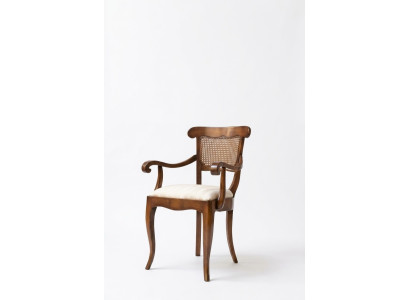 Designer chair with armrests, country house dining room kitchen chairs, fabric new armchair