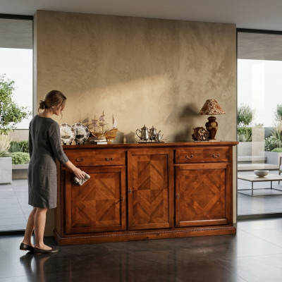 Dresser drawers wooden sideboard cabinet cabinets solid dressers living room