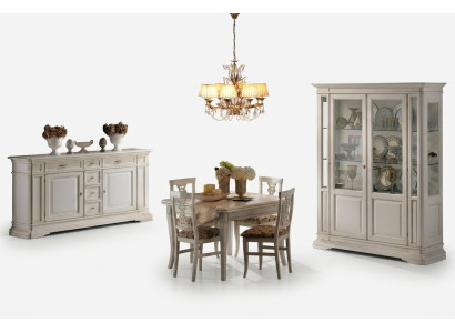 7-piece set wooden furniture chest of drawers 4x chair table display cabinet new group dining room set