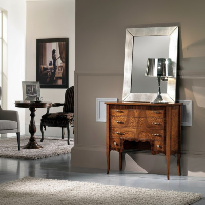 Chest of drawers with mirror, dressers, living room, wooden cabinet, country house style design