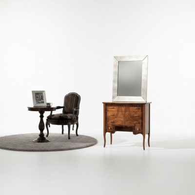Chest of drawers with mirror, dressers, living room, wooden cabinet, country house style design