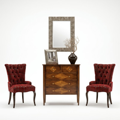Set dresser mirror dressers wood art deco luxury design living room ensemble 4-piece