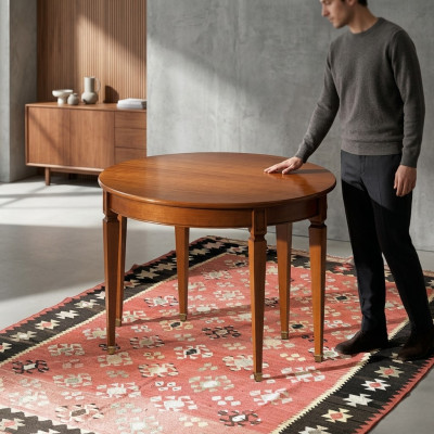Dining table luxury round table solid wood Italy new dining room tables round furniture