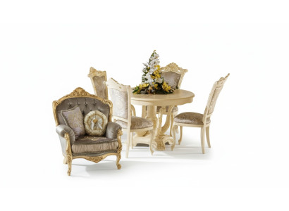 Furniture Set Dining Table 4 Chairs Luxury Dining Room Furniture Group Italy 5-piece