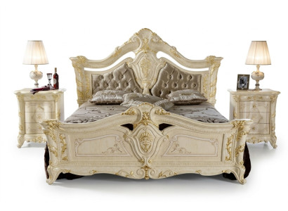 Designer furniture modern bed 2x nightstand 3-piece bedroom set luxury