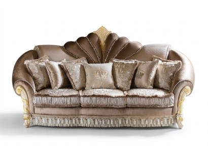 Classic Upholstered 3-Seater Leather Couches Velvet Sofa Three-Seater Couch Italy