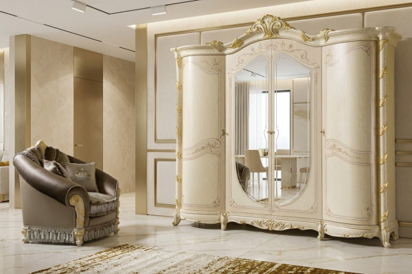 Furniture Baroque New Classic Wardrobe Cabinets Bedroom Wardrobe Wood