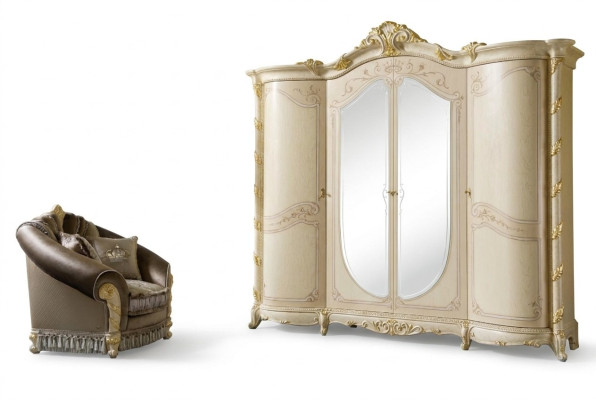 Furniture Baroque New Classic Wardrobe Cabinets Bedroom Wardrobe Wood