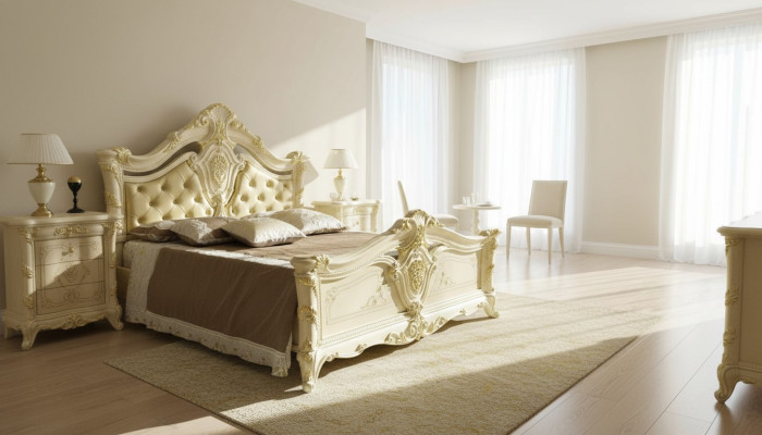 Bedroom luxury bed nightstand dresser complete set furniture hotel