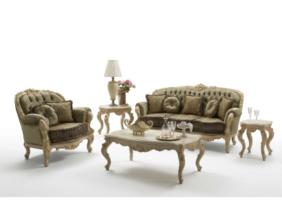 3+2 Seater Sofa Set Design Upholstered Textile Sofas Relax Classic New Brown
