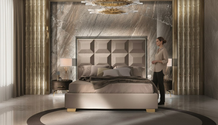 Design modern luxury bedroom nightstand beds bed 3-piece bedroom set