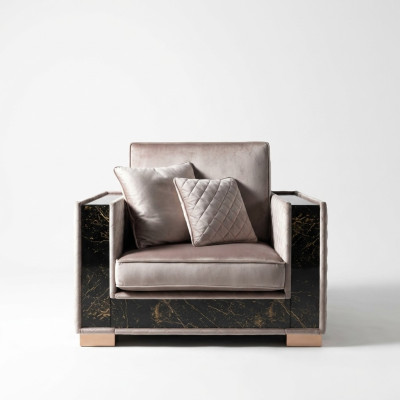 Designer textile upholstered single-seater cushion seat couches new armchair 120x102cm couch