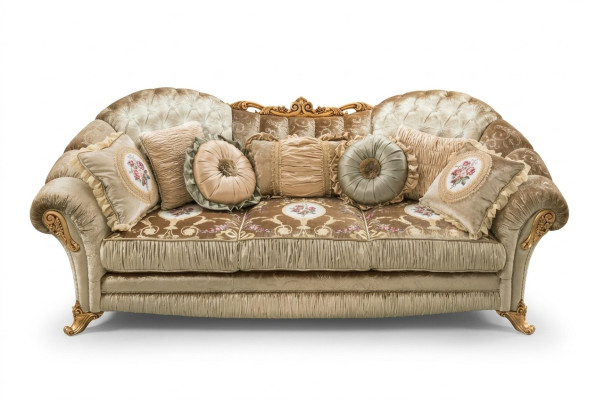 Baroque Rococo 3-seater couch textile sofa luxury design Italian furniture