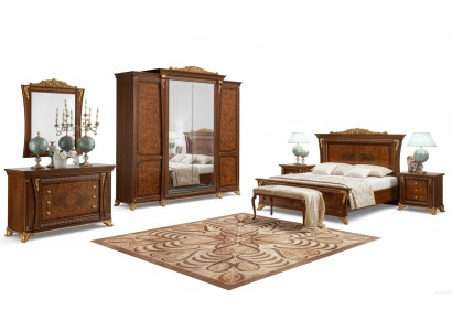 Baroque Rococo Luxury Set Beds Sets Nightstand Wardrobe 7-piece Bedroom