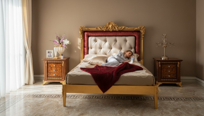 Bed Bedroom Set Design Luxury Beds New Baroque Furniture 2x Nightstand 3-piece.