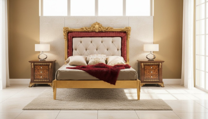 Bed Bedroom Set Design Luxury Beds New Baroque Furniture 2x Nightstand 3-piece.