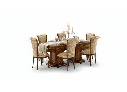 Chairs Kitchen 6x Chair Set Textile Upholstered Seat Wood Dining Room Suite Dining Room