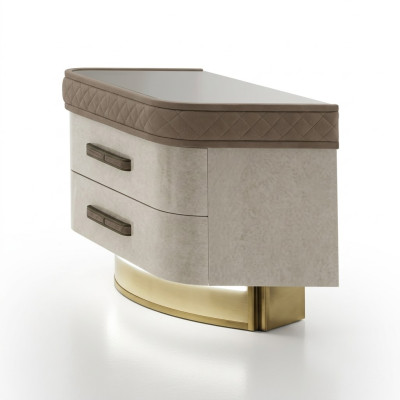 Bedroom Consoles Nightstand Side Table Modern Design Furniture Wood Beige New