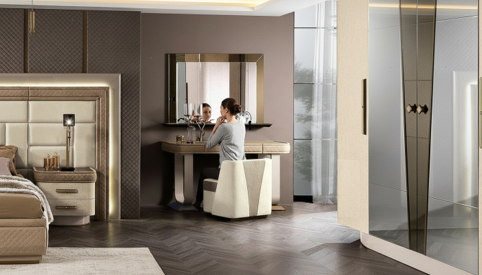 Vanity table bedroom stool set dresser table console mirror