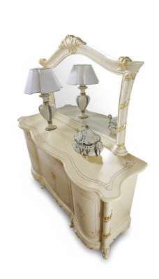 Dresser Mirror Stool Complete Set Dresser Bedroom Furniture 2-piece Console New