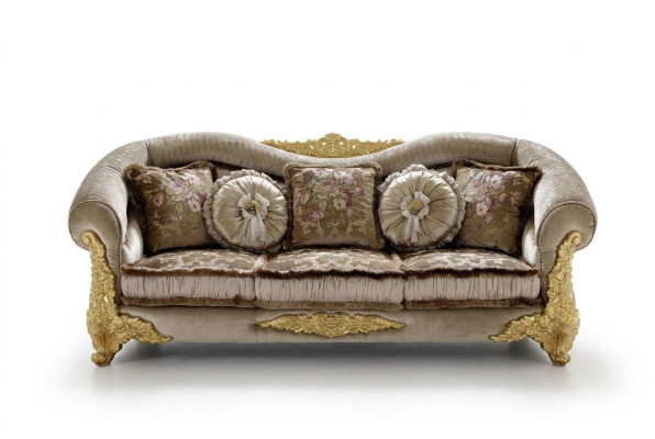 Sofa Couch Textile Sofa 3-Seater Textile Three-Seater Design Upholstery Luxury Seat New
